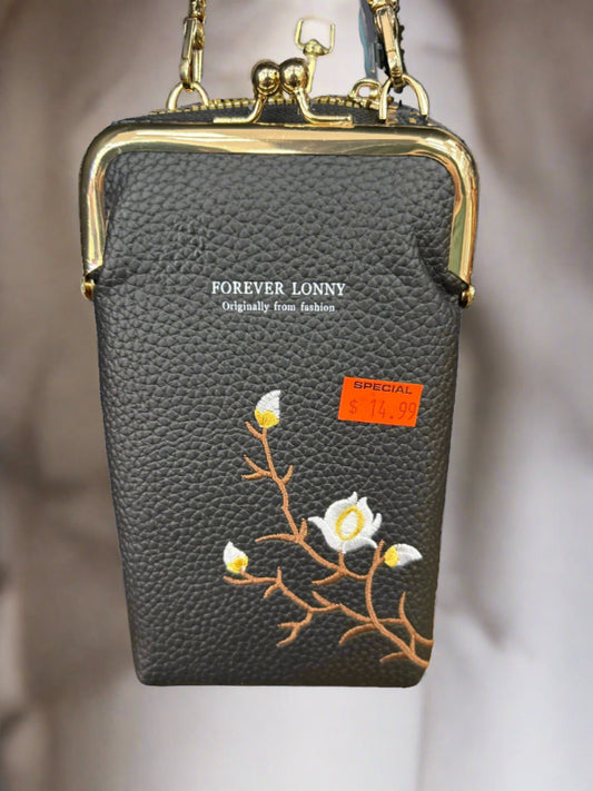 Ladies Wallet - Crossbody Purse - Leather Flower Design - Zam Zam Online