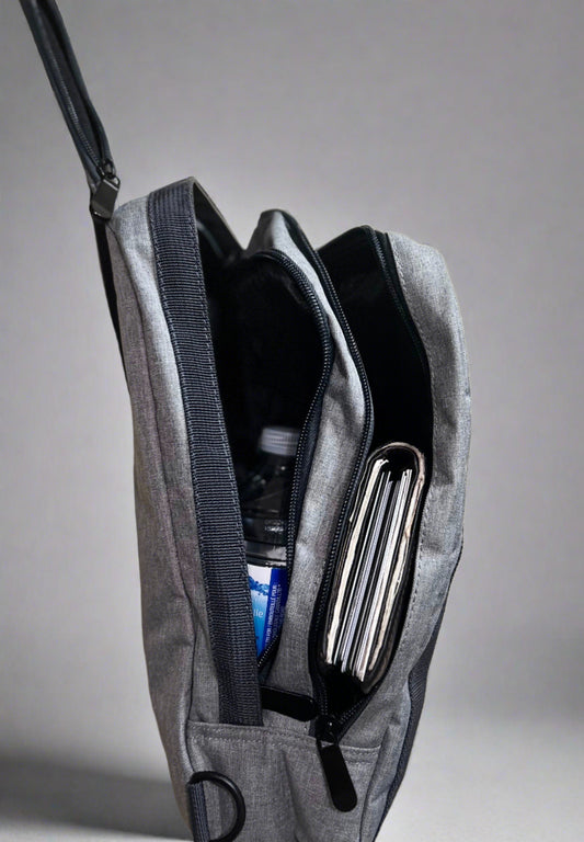 Sleek Crossbody Sling Bag - Hidden Zips