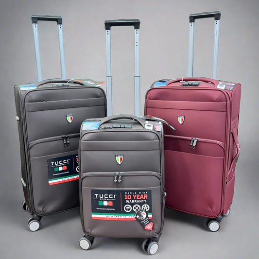 Italian Designed Premium Luggage Set - Waterproof Fabric - Anti Theft Zipper
